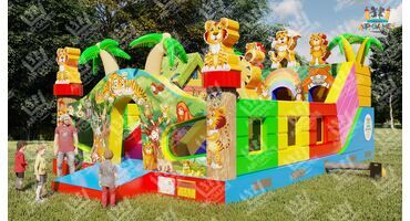 Надувной батут горка 10х6 "Тигриная Страна" Air-Games, фото 1