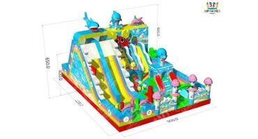 Надувной батут горка 12x9 «Подводный мир-5» Air-Games, фото 1