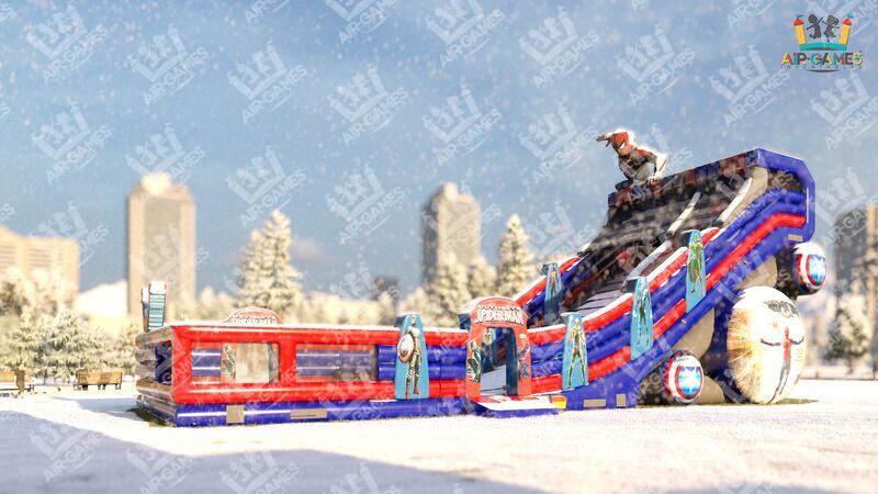 Надувной батут - Зимняя горка Человек Паук Spider Man. Горка 6м [CLONE], image 3