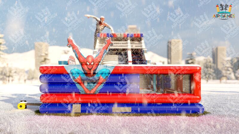 Надувной батут - Зимняя горка Человек Паук Spider Man. Горка 6м [CLONE], image 6