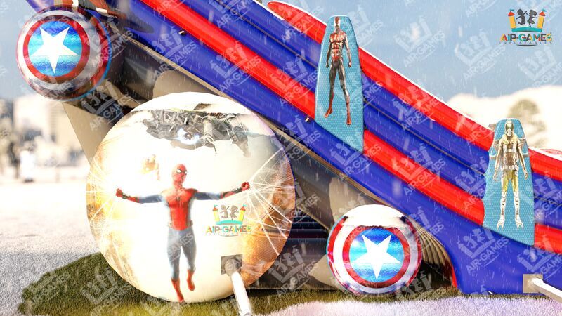Надувной батут - Зимняя горка Человек Паук Spider Man. Горка 6м [CLONE], image 5