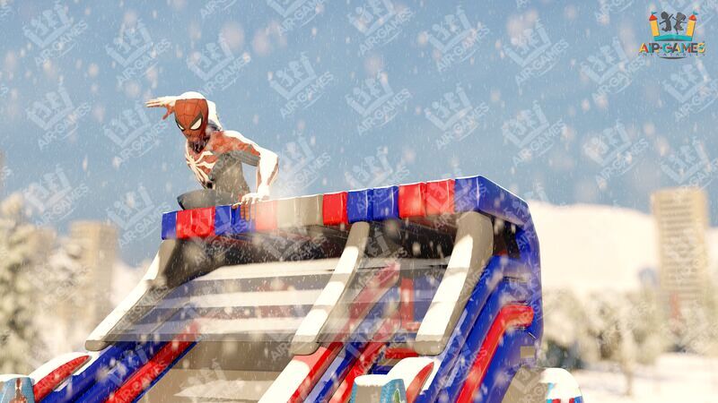 Надувной батут - Зимняя горка Человек Паук Spider Man. Горка 6м [CLONE], image 8