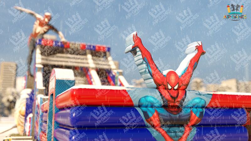Надувной батут - Зимняя горка Человек Паук Spider Man. Горка 6м [CLONE], image 10