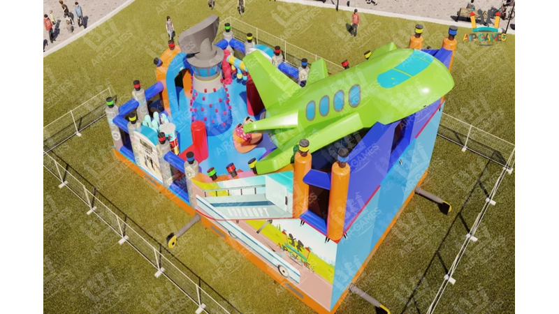 Надувной батут горка "Аэропорт" 12х8 Air-Games, фото 4