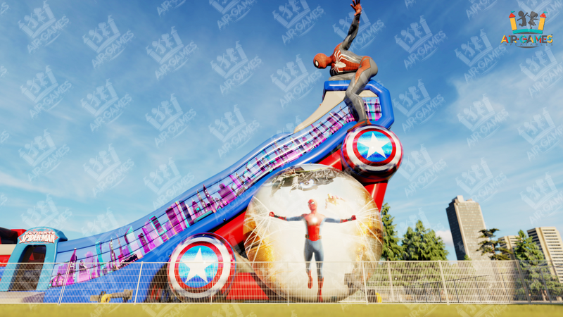 Надувной МЕГА батут «Человек Паук» 26х10 Air-Games Демисезонный, фото 5