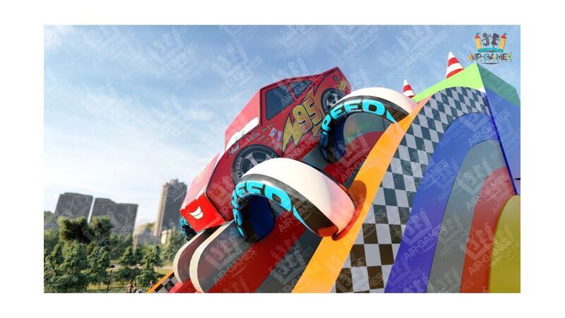 Надувной батут горка "3D Тачки" 9х5 Air-Games, фото 5