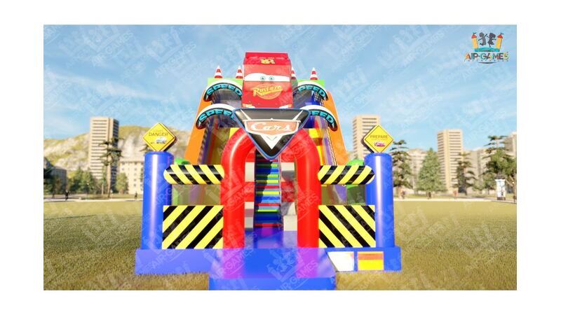 Надувной батут горка "3D Тачки" 9х5 Air-Games, фото 3