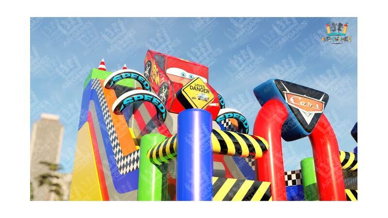 Надувной батут горка "3D Тачки" 9х5 Air-Games, фото 7
