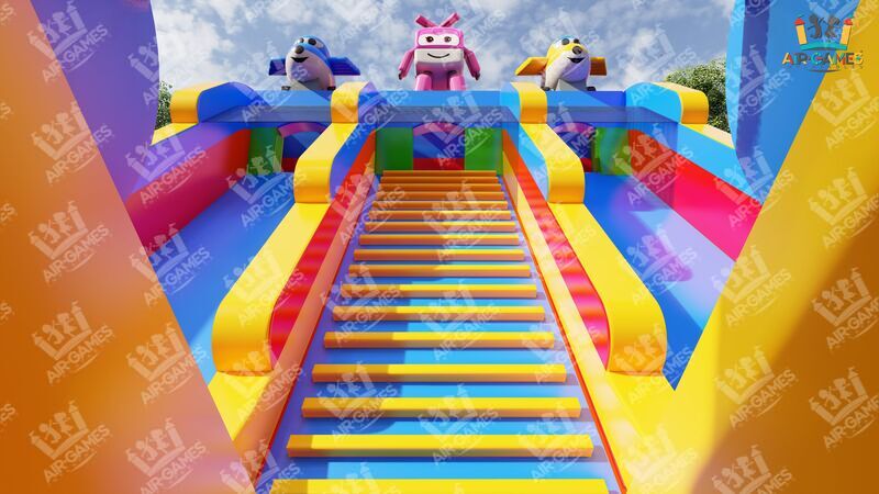 Надувной батут горка 13х8 "Самолетики" Air-Games, фото 20