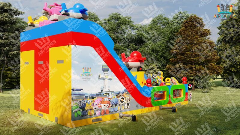 Надувной батут горка 13х8 "Самолетики" Air-Games, фото 22