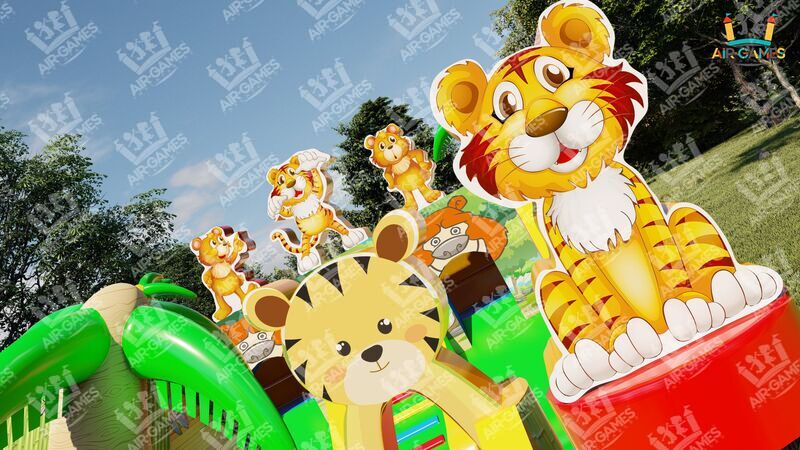 Надувной батут горка 10х8 "Тигриная Страна" Air-Games, фото 10