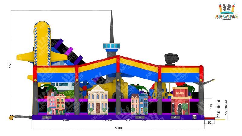 Надувной батут «Город MEGA» 20 на 15, фото 20