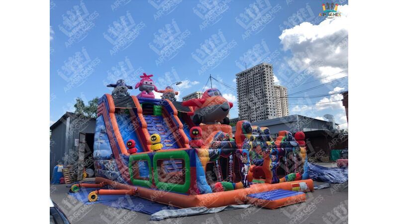 Надувной батут горка 13х8 "Самолетики" Air-Games, фото 4