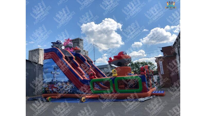 Надувной батут горка 13х8 "Самолетики" Air-Games, фото 3