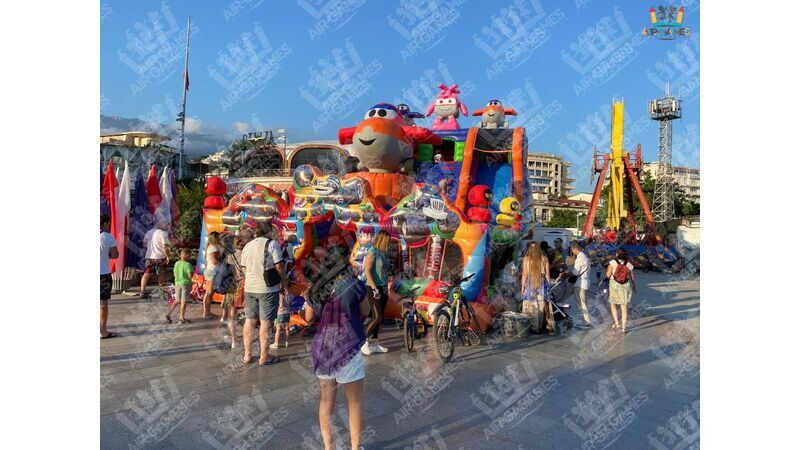 Надувной батут горка 13х8 "Самолетики" Air-Games, фото 8